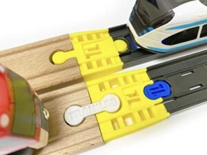 TrainLab Adapter for Intelino J1 Smart Train and Thomas Brio Wooden Railway RC Tracks Ohio 2pc Yellow