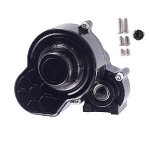 RZXYL 1/10 RC Car Wheels Transmission Case Gearbox Full Alloy Assembled for SCX10 SCX10 II 90046 90047 RC Crawler Car Black