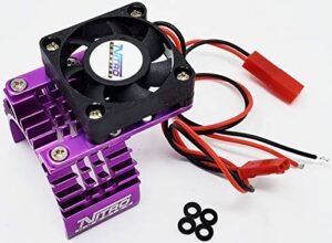 Nitro Hobbies Aluminum 540 550 Motor Heat Sink with Cooling Fan Purple for Nitro RC Hobbies