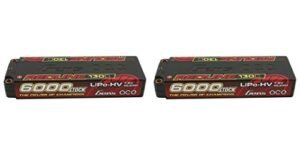 Gens ace 2 Pack GA8396 Redline Series 6000mAh 7.6V 130C 2S 2P HV Lipo Battery with CHICAGOLAND RC Coupon