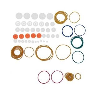 84PCS Plastic Gear Kit with RC Car Bushings for DIY Toy Motor Car Robot Includes Belt Pulley Rubber Band and Various Gear Axle