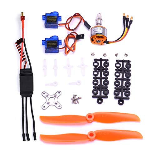 FPVKing RC 2212 2200KV Brushless Motor SG90 9G Micro Servo New 30A ESC Electric Speed Controller 6035 Propeller for Electric RC Plane Plans