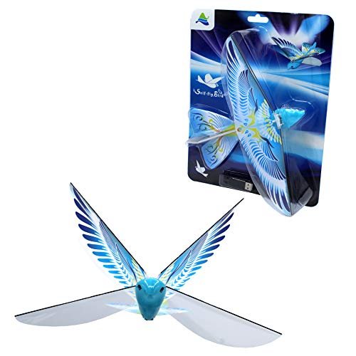 eBird Blue Pigeon Self Flying Electronic Bird Drone Toy Simulates Bird Attacks RC Plane with Flapping Wings USB Charging No Remote Needed