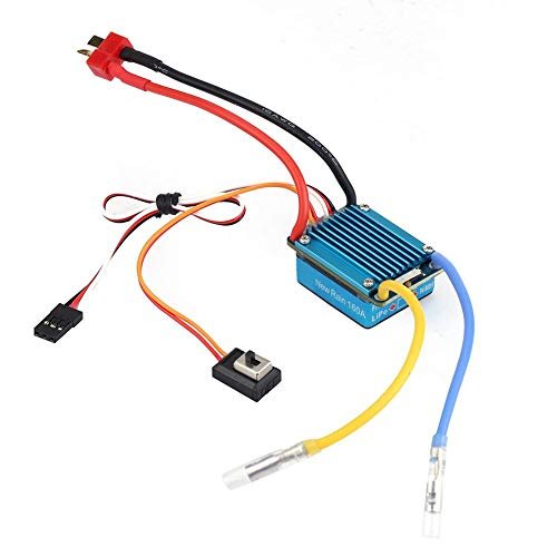 Suchinm Nitro RC Car Exhaust 160A Waterproof ESC 3S Brushed with 5V 1A BEC T Plug for 1/12 Scale RC Vehicles
