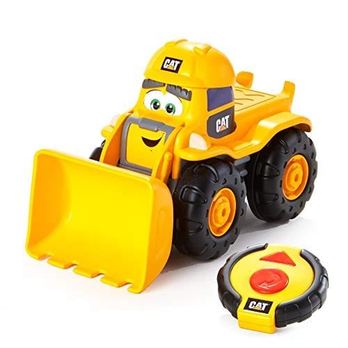 CAT RC Remote Control Dump Truck Toy 10.5 Inch Construction Vehicle with Child Friendly Controller and Working Headlights Batteries Included