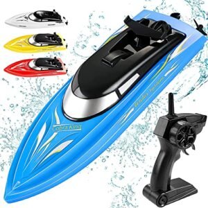 Wemfg RH701 Blue Hat RC Boat 15kmh High Speed Remote Control Toy for Pools and Lakes