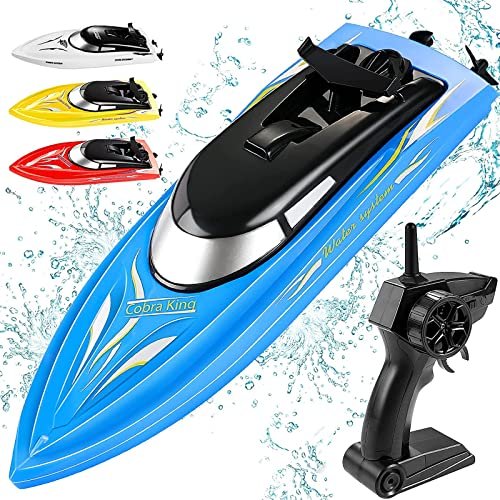 Wemfg RH701 Blue Hat RC Boat 15kmh High Speed Remote Control Toy for Pools and Lakes