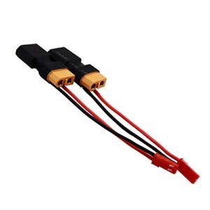 Treehobby 2PCS XT60 Male to Female Connectors with JST Plug Connectors for Delorean RC Body and Other RC Models 22AWG 10cm