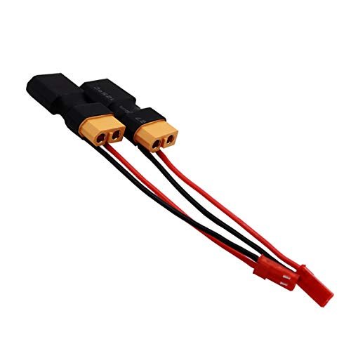 Treehobby 2PCS XT60 Male to Female Connectors with JST Plug Connectors for Delorean RC Body and Other RC Models 22AWG 10cm