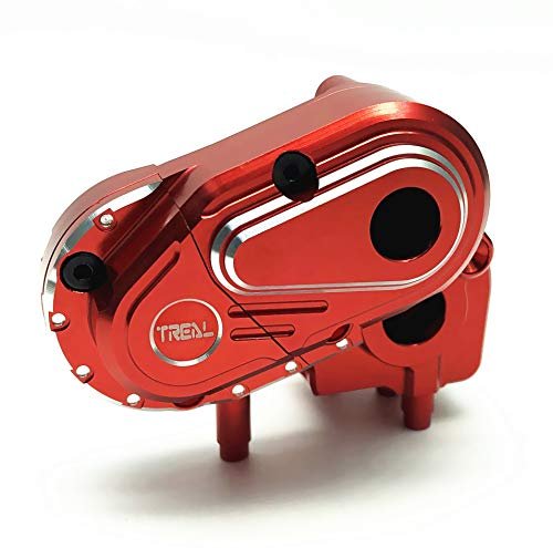 Treal Alloy Transmission Case for Axial Capra 1.9 RC Paddle Tires Red