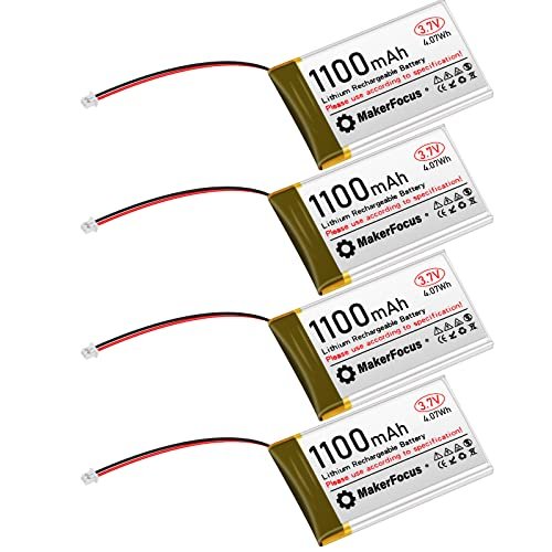 MakerFocus 4pcs 3.7V 1100mAh LiPo Battery with Protection Board The Best Lipo Battery for RC Planes Arduino ESP32 Development Board