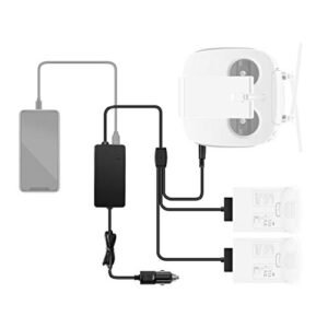 Hanatora DJI Phantom 4 Pro V2.0 Advanced Plus Obsidian Drone Battery and Remote Controller Car Charger USB Portable Multiple Rapid Charging Hub