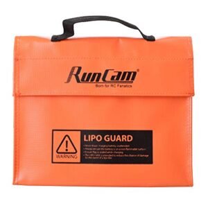 RunCam Lipo Battery Guard for RC Water Cannon Helicopter Explosionproof Fireproof Water Resistant Storage Charging Bag Orange Glass Fiber 240x180x65mm