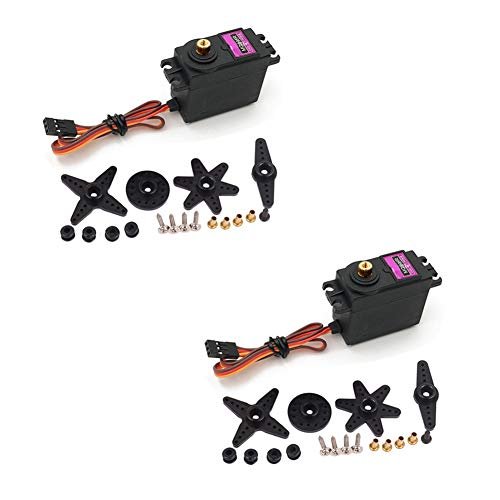 Treedix MG996R 2 Pack Metal Gear High Torque Servo Motor 360 Degree Control for Anglers Arm RC Boat Smart Car Robot and Mechanical Arm