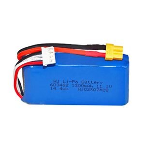HHZ Upgrade 11.1v 1300Mah XT30 Plug Lipo Battery for RC Rogallo Wing Plans and Wltoys XK X450 RC Airplane