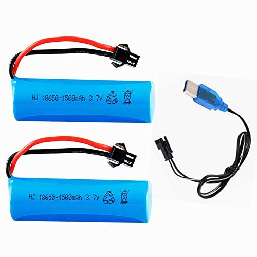 DE68 DE44 DE45W DE42 Remote Control Car 3.7V 1500mAh Li ion Battery 2 Pack with USB Charger