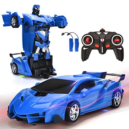 VillaCool Remote Control Car RC Transformer Toy for Kids 360 Rotating Deformation with LED Light Perfect Gift for Boys Girls is rc willey open on new year's day