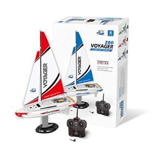 PLAY STEAM Voyager 280 RC Sailboat Hull Wind Powered Sailboat Red 17.5 Inches Tall