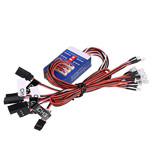 12 LED RC Car Lighting Kit for 1/10 Scale Models Compatible with Traxxas Yokomo Tamiya HSP HPI AXIAL RC4WD