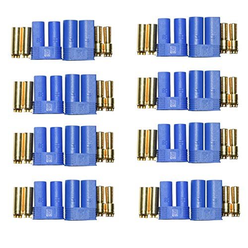 LIXINTIAN 8 Pairs EC5 Battery Connector Plugs Male Female 5.0mm Gold Bullet Connector for RC ESC LIPO Battery
