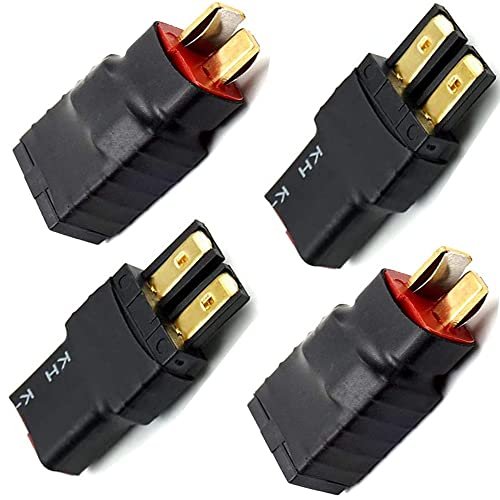 4 PCS T Plug to Male Female Connector Adapter for RC Battery Charger Slash Wireless Converter