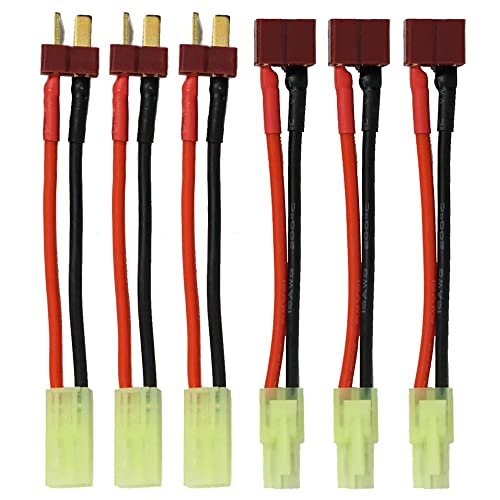3 Pairs Mini Tamiya to T Plug Adapter Cable 16AWG 80mm Silicone Wire for RC ESC Speed Controller and FPV Lipo Battery