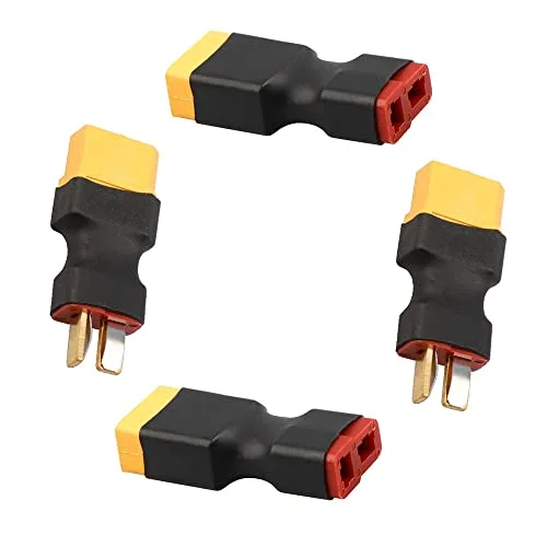 RC Battery T Plug Adapter 2 Pairs XT60 Male Female to T Plug Male Female Connector Conversion for RC Models