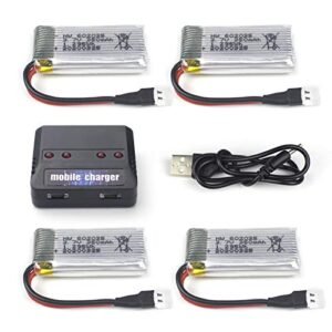 Cheerwing UDIRC U12S U12 Helicopter 4 in 1 Charger with 4pcs 3.7V 350mAh Rechargeable Lipo Battery
