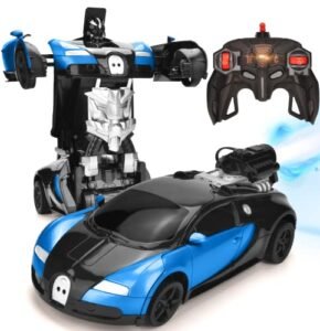 Jeestam Best Nikko RC Car Transformable Robot Toy with Gesture Sensing and 360° Rotating Drifting for Kids Blue
