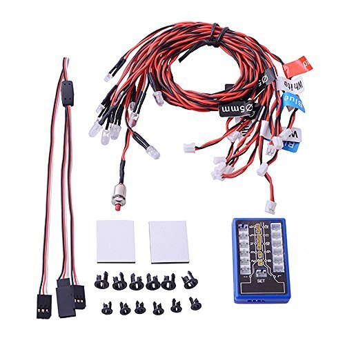 Globact RC LED Light Headlights Taillight Set with 12 LEDs and 5 Operation Modes for 1/10 RC Trucks Crawlers Off Road Sport Racing