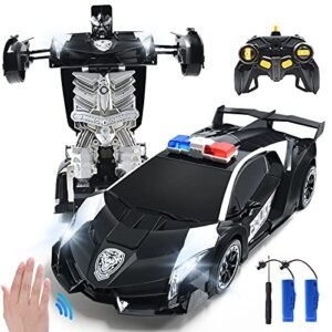 Jeestam Cheap Best RC Cars 1 14 Scale Remote Control Transformrobot Car Toys with Gesture Sensing and One Button Deformation for Kids