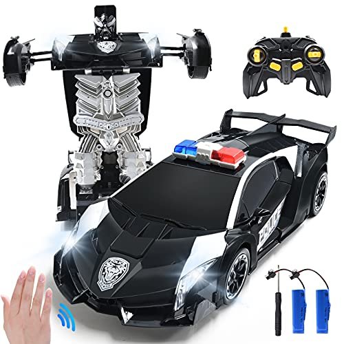 Jeestam Cheap Best RC Cars 1 14 Scale Remote Control Transformrobot Car Toys with Gesture Sensing and One Button Deformation for Kids