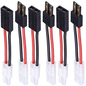 YLP 3 Pairs TRX to Tamiya Male Female Connector Adapter Cable 14awg 5cm 1.96in for NiCd NiMH Dynamite Pack of 3