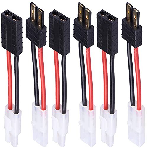 YLP 3 Pairs TRX to Tamiya Male Female Connector Adapter Cable 14awg 5cm 1.96in for NiCd NiMH Dynamite Pack of 3
