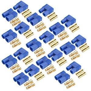 AYECEHI 10 Pairs EC3 Battery Connector Plugs for Electric vs Gas RC Planes Gold Bullet Connectors