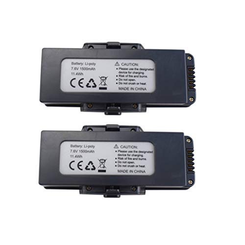 Fytoo 2PCS 7.6V 1500mah Lithium Battery for MJX B7 Bugs 7 Quadcopter Aerial Brushless Drone Accessories