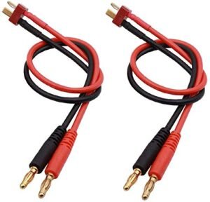 YLP 2PCS T Plug to 4mm Banana Plugs Connector for GoPro Helicopter RC Battery Balance Charge Cable Adapter