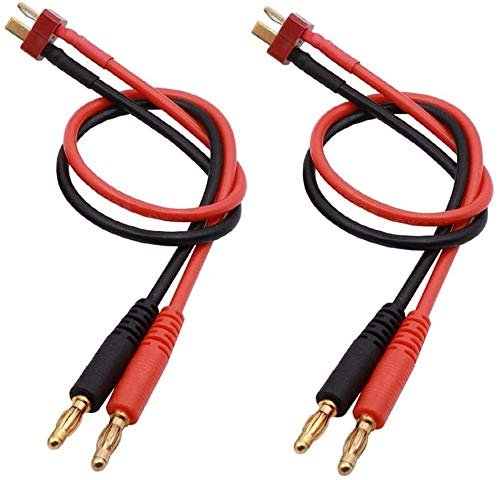 YLP 2PCS T Plug to 4mm Banana Plugs Connector for GoPro Helicopter RC Battery Balance Charge Cable Adapter