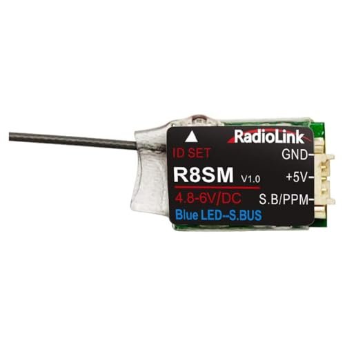 Radiolink R8SM 2.4G 8 Channels Mini Receiver SBUS PPM Long Range Control for RC Micro Jet Engine FPV Drone Quadcopter Compatible with T8FB T8S Transmitters