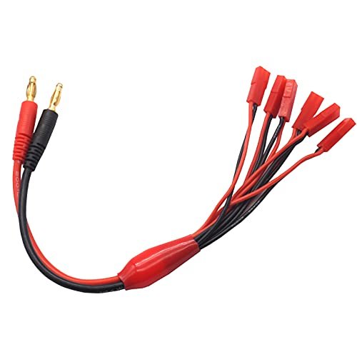X Rider CX3 RC Motorcycle 6X JST Female Parallel Charger Cable to 4mm Banana Plug 20AWG Wire for Hyperion iCharger SR 120SR CX2 CX3 Charger 1S 2S Lipo Battery