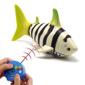 Tipmant Mini RC Shark Electric Boat Remote Control Swimming Pool Toy for Kids Yellow