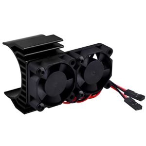 HobbyPark Aluminum 540 Motor Heat Sink with Cooling Twin Fans for Twin Engine RC Truck 550 3650 Size Brushless Motor