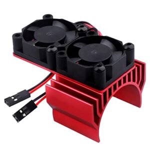 HobbyPark Aluminum 540 Motor Heat Sink with Cooling Twin Fans for Twin Engine Nitro RC Car 550 3650 Size Brushless Motor