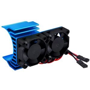 HobbyPark Aluminum 540 Motor Heat Sink with Cooling Twin Fans for Twin Engine Nitro RC Truck 550 3650 Size Brushless Motor