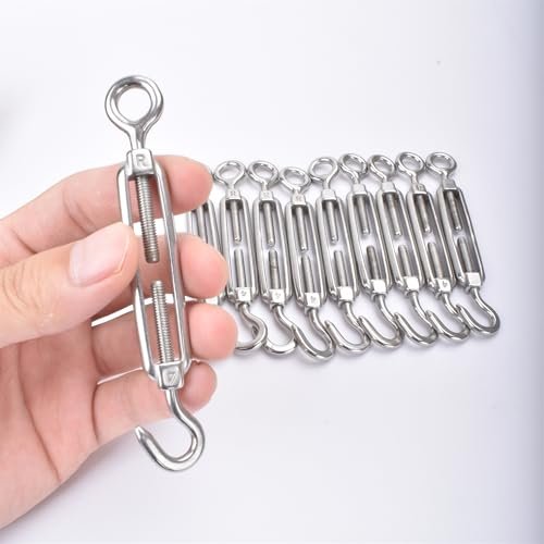 Alele 10Pcs M4 Turnbuckles Stainless Steel 304 Clothesline Tightener Perfect for 10 Nitro RC Fuel Applications