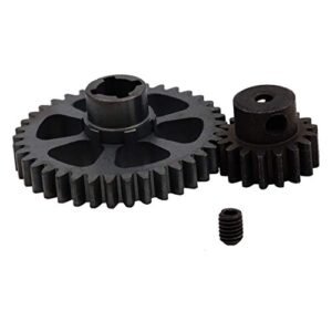 Treehobby Metal Diff Main Gear 38T and Motor Pinion Gear 17T Upgrade Parts for Gaslands RC Car Bombs WLtoys A949 A959 A969 A979 K929