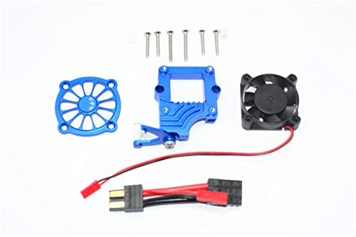 GPM Racing Easy Pay RC Trucks Aluminum Motor Cooling Fan with Easy Switch 12PC Set Blue for TRAXXAS 1/10 TRX4 Defender Trail Crawler