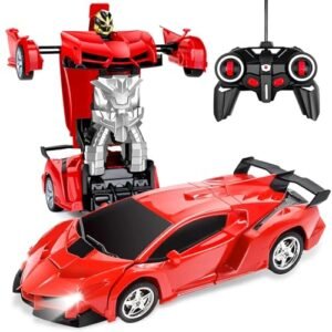 Toy Story Disney Pixar RC Free Wheel Buggy Car Transformable Remote Control Robot Toy for Kids Ages 3 4 5 6 7 8 9 10+ Years Old with 360 Rotating LED Lights