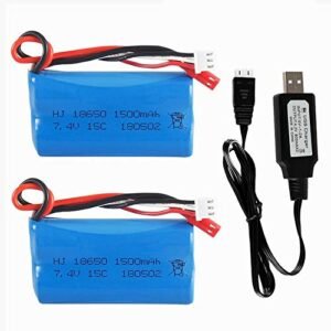 Double Horse Volitation 9053 RC Helicopter 7.4V 1500mAh Li ion Battery 2 Pack with USB Charger