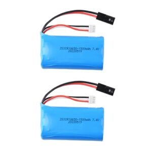 HHZ 2 pcs 7.4V 1500Mah 15C 5500 Plug li on Battery for Crown Forklift RC 5500 Error Codes and Compatible with 1 12 BG1513A RC Cars MJX T640 F39 F49 T39 RC Aircraft Syma 822 RC Helicopter
